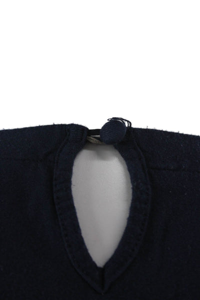 Boden Womens Tunic Blouse Dark Blue Geometric Long Sleeve Size 6