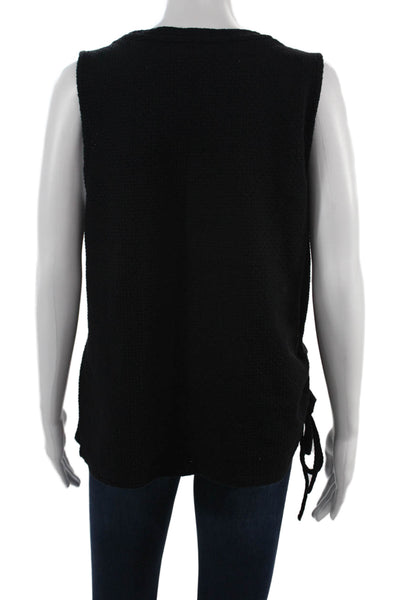 Vince Camuto Women Basic Black Cotton Tank Round Neck Sleeveless Size XL