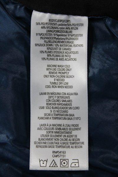 Calvin Klein Women Puffer Quilted Vest Dark Blue Collared Zip Size M