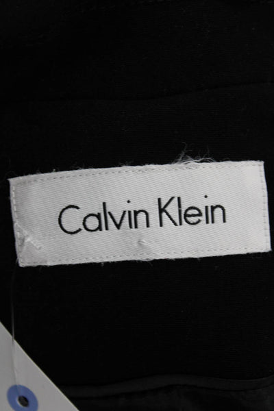 Calvin Klein Womens Black Military Jacket Collared Long Sleeve Size S