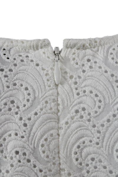 Theory Women Sleeveless Tunic Round Neck White Cotton Boho Size M