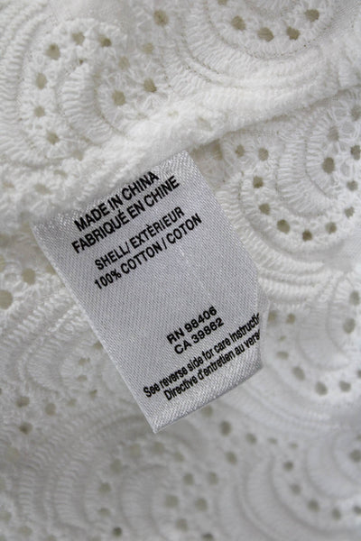 Theory Women Sleeveless Tunic Round Neck White Cotton Boho Size M