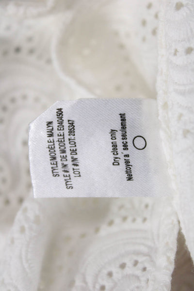 Theory Women Sleeveless Tunic Round Neck White Cotton Boho Size M