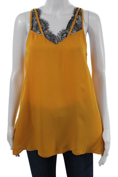 Dorothee Schumacher Women Yellow Cotton Poplin V Neck Camisole Size 3