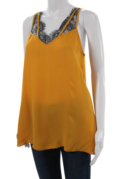 Dorothee Schumacher Women Yellow Cotton Poplin V Neck Camisole Size 3
