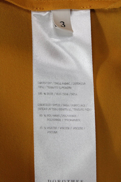 Dorothee Schumacher Women Yellow Cotton Poplin V Neck Camisole Size 3