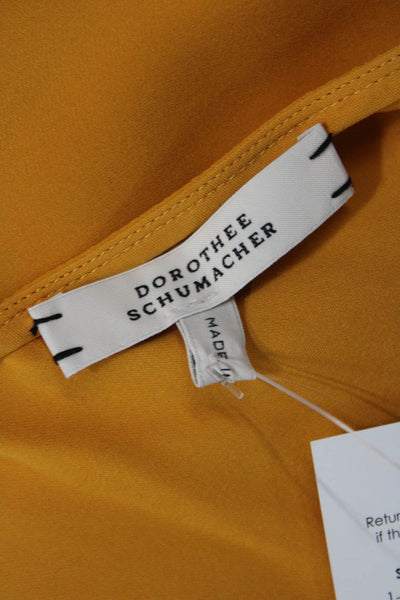 Dorothee Schumacher Women Yellow Cotton Poplin V Neck Camisole Size 3
