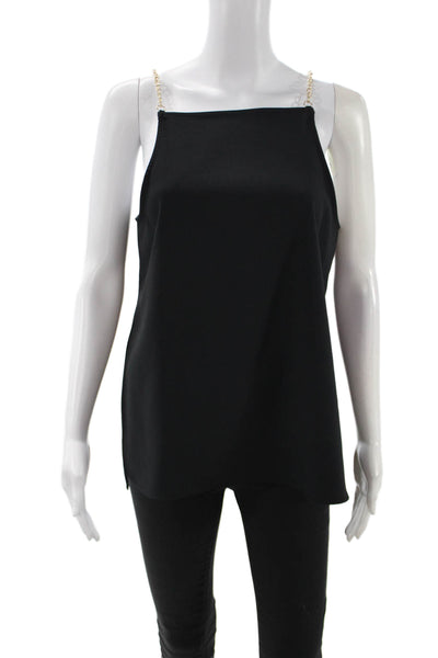 Zara Women Camisole Black Square Neck Polyester Sleeveless Size M