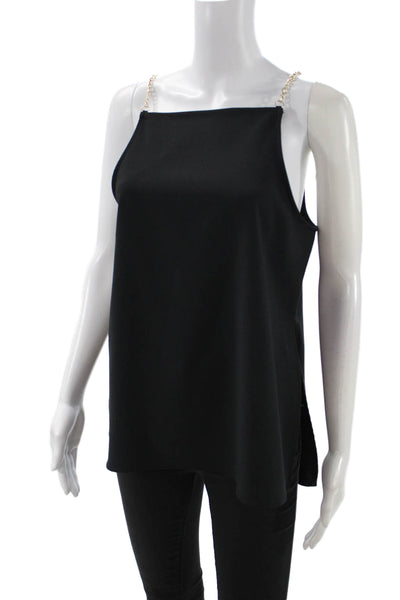 Zara Women Camisole Black Square Neck Polyester Sleeveless Size M