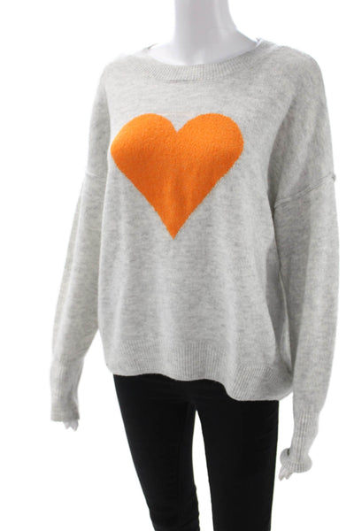 Vince Camuto Unisex Gray Heart Graphic Pullover Sweaters Size S