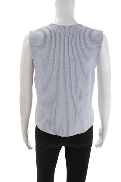 Zara Unisex Sweater Vest V-Neck Light Blue Cotton Viscose Size S