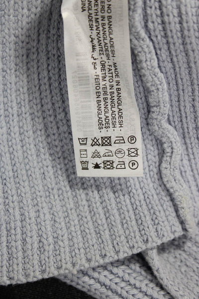 Zara Unisex Sweater Vest V-Neck Light Blue Cotton Viscose Size S