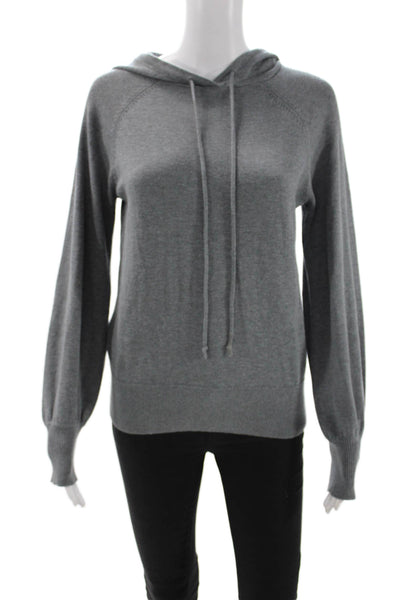 Who What Wear Womens Gray Pullover Hoodie Drawstring Long Sleeve Size S