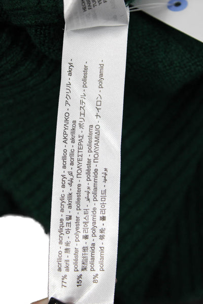 Zara Unisex Green Turtleneck Pullover Sweater Long Sleeve Acrylic Blend Size S