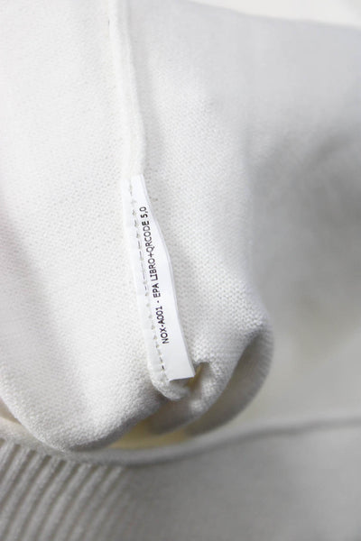 Marella Unisex Pullover Sweater White Cotton Long Sleeve Designer Size S