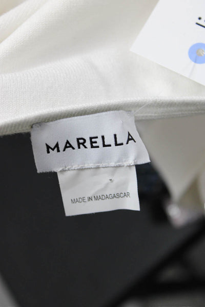 Marella Unisex Pullover Sweater White Cotton Long Sleeve Designer Size S