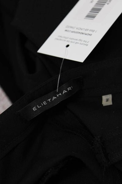 Elie Tahari Women Ankle Dress Pants Black Wool Blend Hook & Eye Size 4