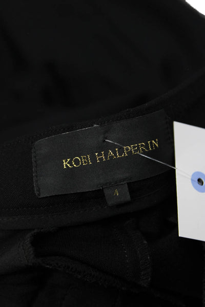 Kobi Halperin Womens Dress Pants Black Zip Designer Size 4