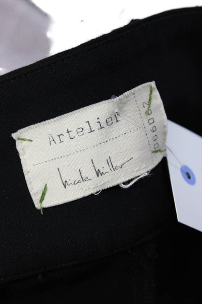 Artelier Nicole Miller Womens Black Dress Pants Zip Inseam 32 Size S