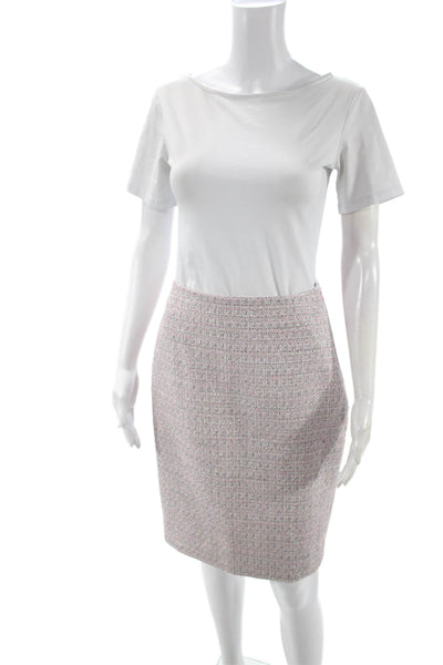 Toccin Women Straight Pencil Skirt Pink Lurex Blend Knee Length Size 4