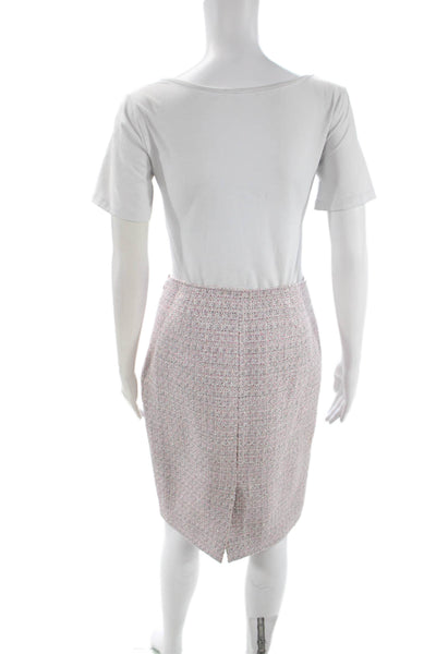 Toccin Women Straight Pencil Skirt Pink Lurex Blend Knee Length Size 4