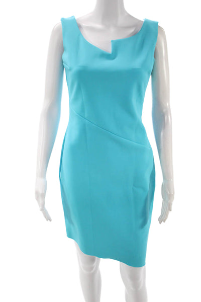 L'Momo Women Sheath Dress Light Blue Sleeveless Zip Size 6