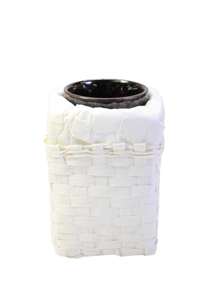 Bottega Veneta Unisex Adults Abstract Ceramic Yunomi Bowls Set of 2 Black