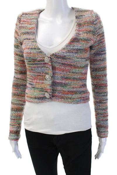 Majorelle Unisex Cardigan Multi Color Striped V Neck Long Sleeve Size XS