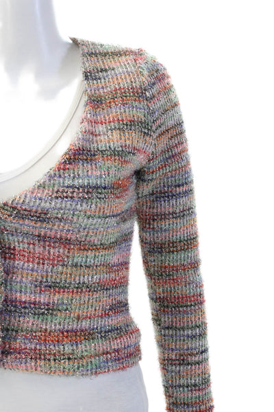 Majorelle Unisex Cardigan Multi Color Striped V Neck Long Sleeve Size XS