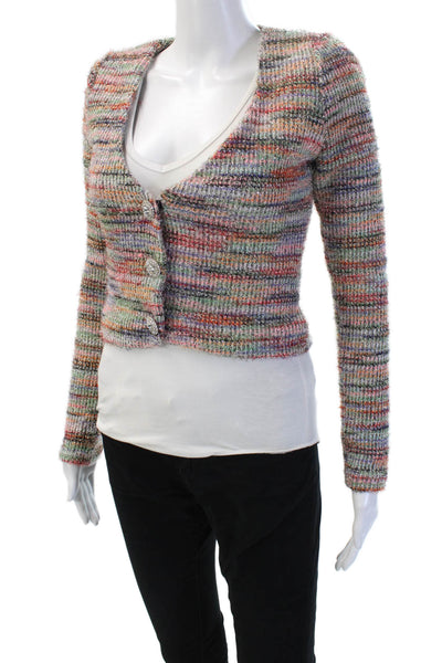 Majorelle Unisex Cardigan Multi Color Striped V Neck Long Sleeve Size XS