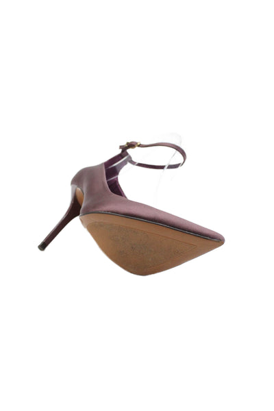 Zara Women's Pointed Toe Slip-On Buckle Stiletto Shoes Purple Size 37