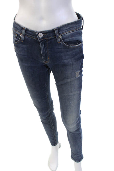 Hudson Womens Skinny Ankle Jeans Dark Blue Size 27
