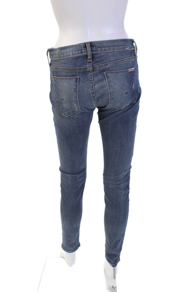 Hudson Womens Skinny Ankle Jeans Dark Blue Size 27