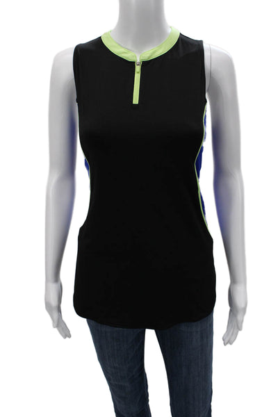 JoFit Womens Sleeveless Jersey Tank Mock Neck Black Size XL