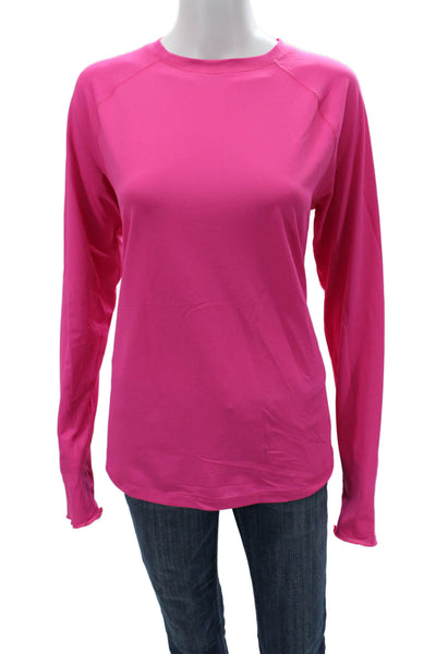 JoFit Women Basic Solid Pink Crew Neck Long Sleeve T-Shirt Size XL