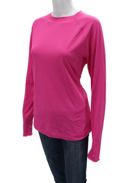 JoFit Women Basic Solid Pink Crew Neck Long Sleeve T-Shirt Size XL