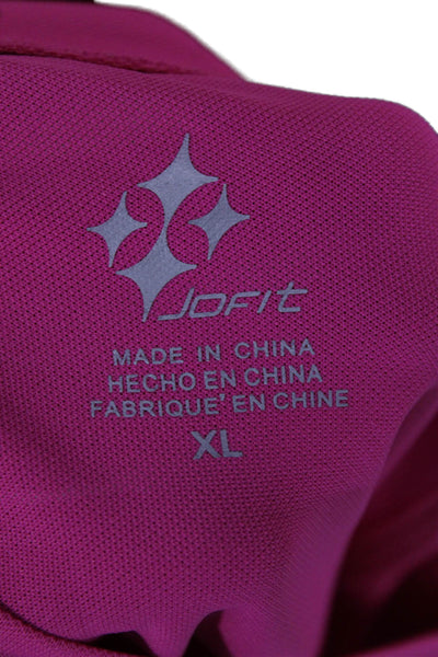 JoFit Women Basic Solid Pink Crew Neck Long Sleeve T-Shirt Size XL