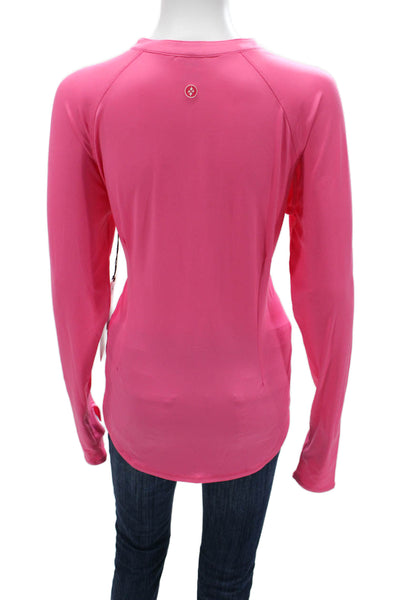 JoFit Womens Basic Pink Mock Neck Long Sleeve Zip Top Size XL