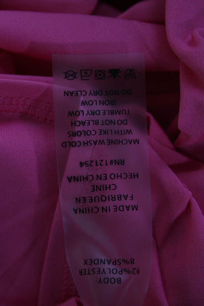 JoFit Womens Basic Pink Mock Neck Long Sleeve Zip Top Size XL
