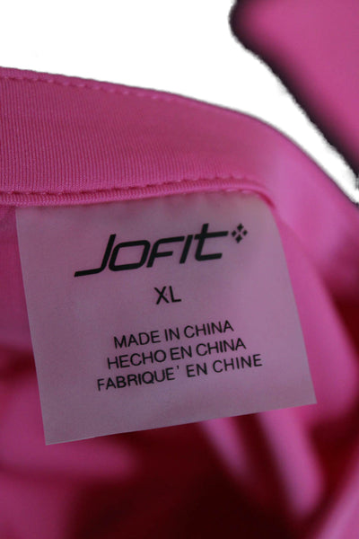JoFit Womens Basic Pink Mock Neck Long Sleeve Zip Top Size XL