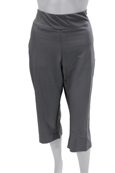 Tail Womens Capri Cropped Pants Gray Zip Polyester Spandex Size 16