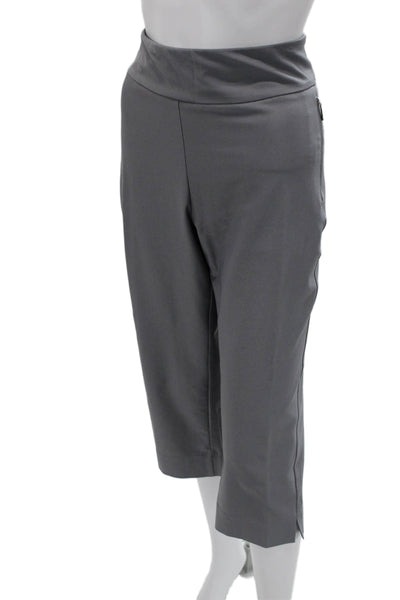 Tail Womens Capri Cropped Pants Gray Zip Polyester Spandex Size 16