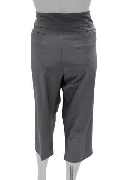 Tail Womens Capri Cropped Pants Gray Zip Polyester Spandex Size 16