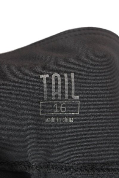 Tail Womens Capri Cropped Pants Gray Zip Polyester Spandex Size 16