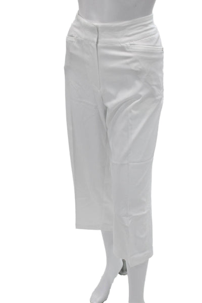 Tail Womens Cropped Dress Pants White Polyester Spandex Size 14