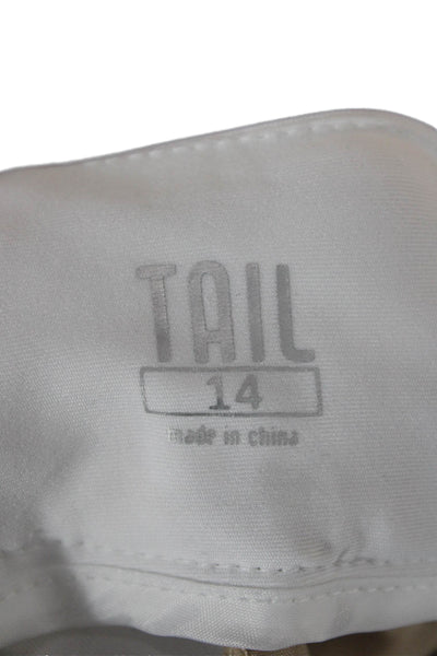 Tail Womens Cropped Dress Pants White Polyester Spandex Size 14