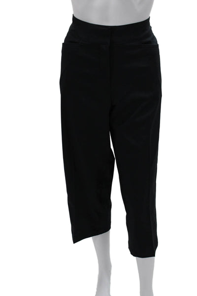 Tail Women Cropped Dress Pants Black Zip 95% Polyester 5% Spandex Size 14 Tall