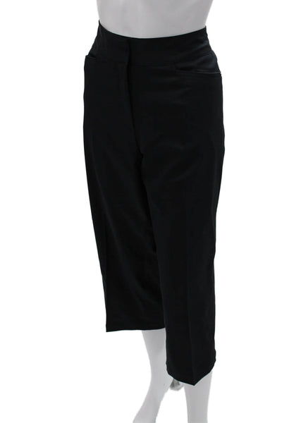 Tail Women Cropped Dress Pants Black Zip 95% Polyester 5% Spandex Size 14 Tall
