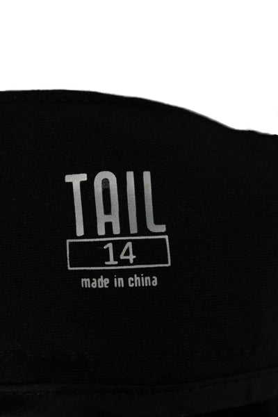Tail Women Cropped Dress Pants Black Zip 95% Polyester 5% Spandex Size 14 Tall