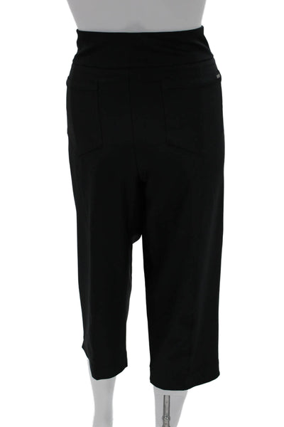 Tail Womens Cropped Capris Black 90% Polyester 10% Spandex Snap Size 16